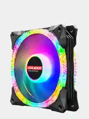 Разноцветный кулер для ПК Coolmoon RGB / вентилятор для ПК с подсветкой / корпусный вентилятор