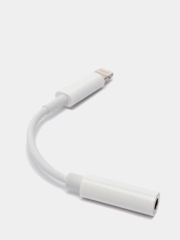 Переходник для поключения наушников к iPhone Lightning - jack 3,5 с микрофоном