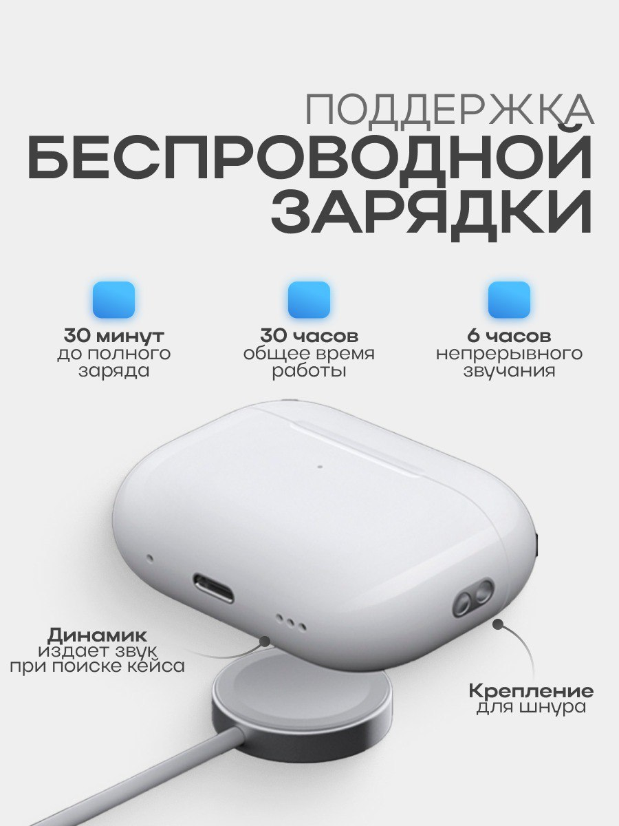 Беспроводные наушники Pods Pro 2, с шумоподавлением и прозрачностью купить  по цене 1596.58 ₽ в интернет-магазине Магнит Маркет