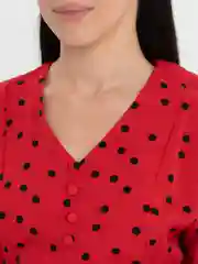 Алый платье женское с рюшами