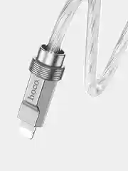 Серебряный кабель Usb-Lightning быстрая зарядка на айфон