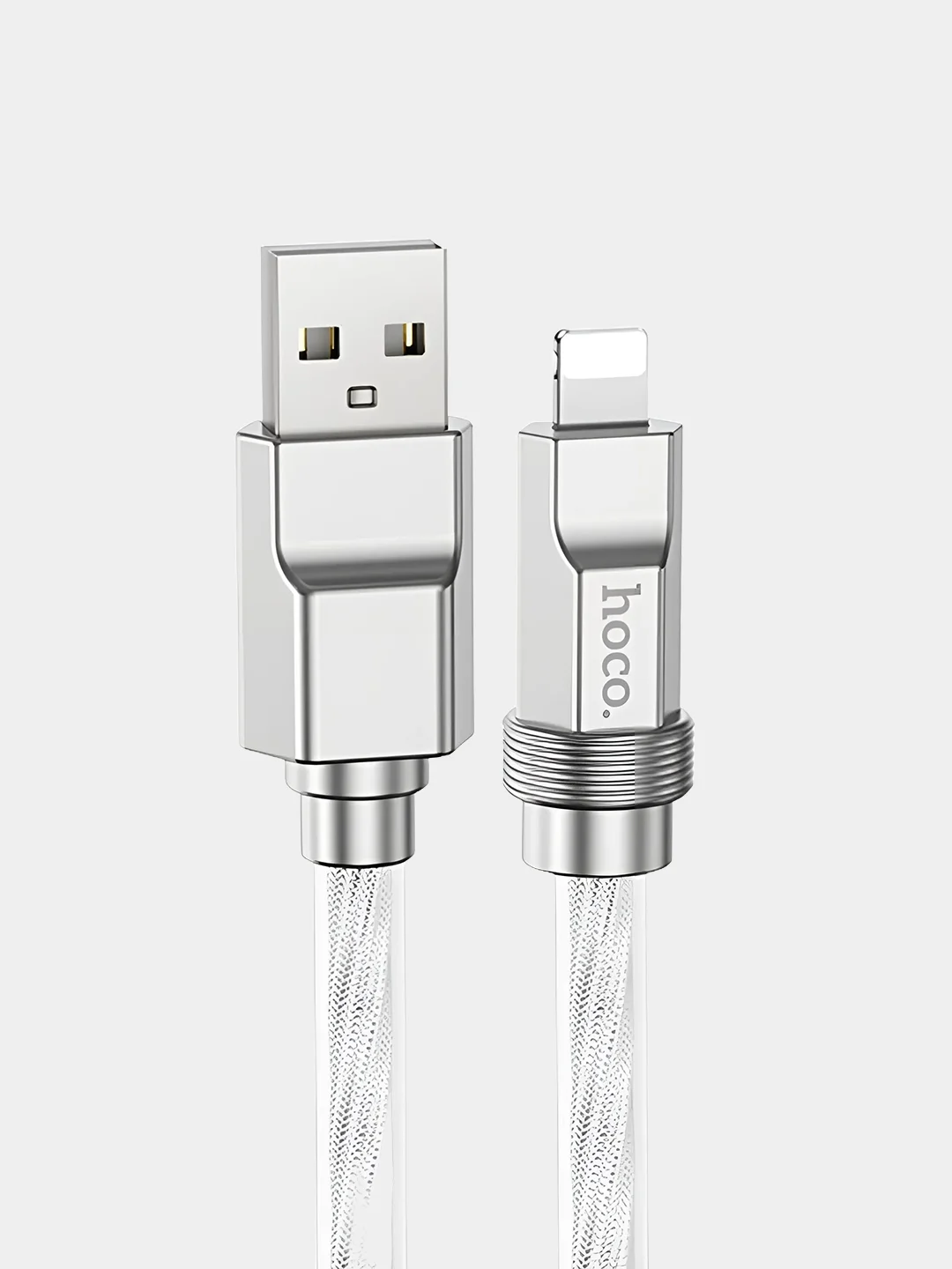 Серебряный кабель Usb-Lightning быстрая зарядка на айфон
