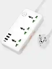 Белый сетевой фильтр с USB разъемами, удлинитель с USB портами, зарядка 17W
