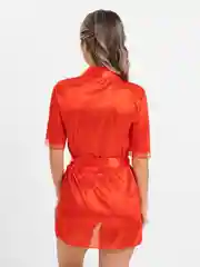 Красный халат женский домашний