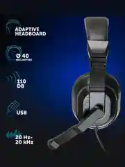 Черный игровой набор Oklick HS-HKM100G: клавиатура, мышь, наушники