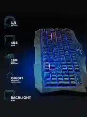 Черный игровой набор Oklick HS-HKM100G: клавиатура, мышь, наушники