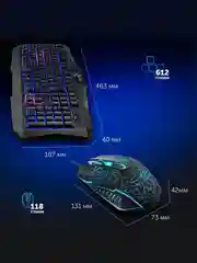 Черный игровой набор Oklick HS-HKM100G: клавиатура, мышь, наушники