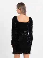 Черный женское вечернее платье с пайетками