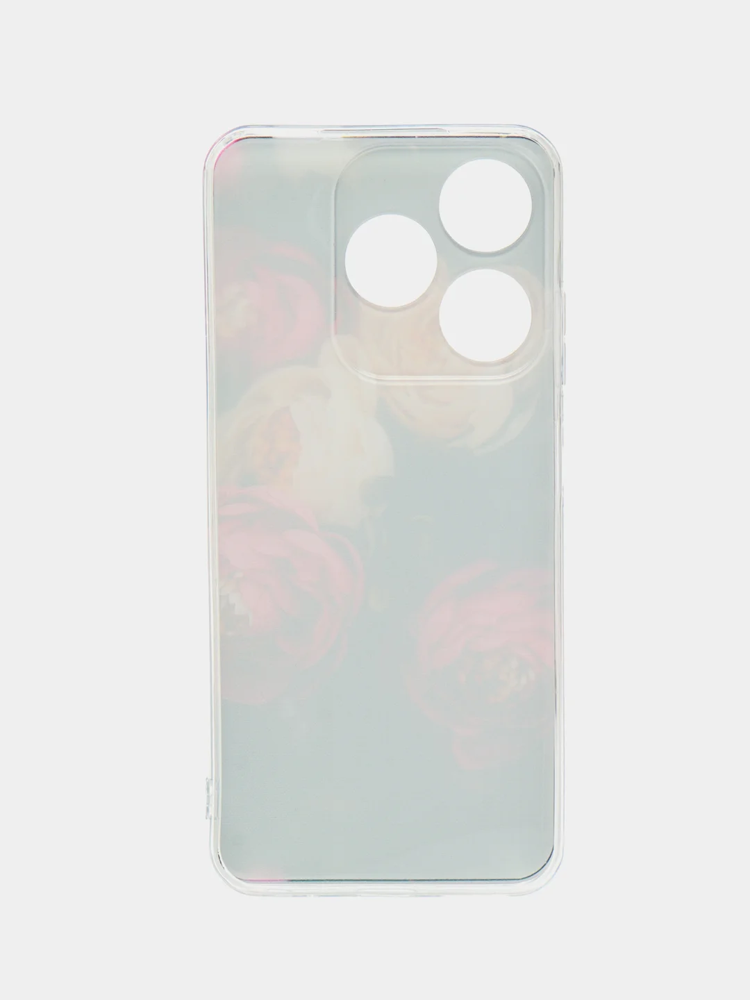 Кораллово-розовый силиконовый чехол на Tecno Spark 10/10C / Текно Спарк 10/10С прозрачный, с рисунком