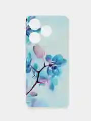 Лазурный силиконовый чехол на Tecno Spark 10/10C / Текно Спарк 10/10С прозрачный, с рисунком