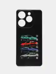 Хром силиконовый чехол на Tecno Spark 10 Pro / Текно Спарк 10 Про прозрачный, с рисунком