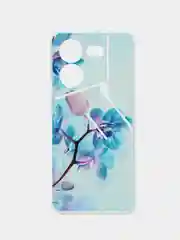 Лазурный силиконовый чехол на Tecno Pova 5 / Текно Пова 5 прозрачный, с рисунком, защита камеры