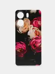 Кораллово-розовый чехол на Xiaomi Redmi 13C/Poco C65 / Сяоми Редми 13C/Поко С65 прозрачный, защита камеры