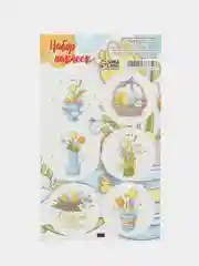 Голубой наклейки пасхальные, для кулича, праздничные, ассорти 18 шт. диаметр