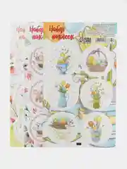 Розовый наклейки пасхальные, для кулича, праздничные, ассорти 18 шт. диаметр