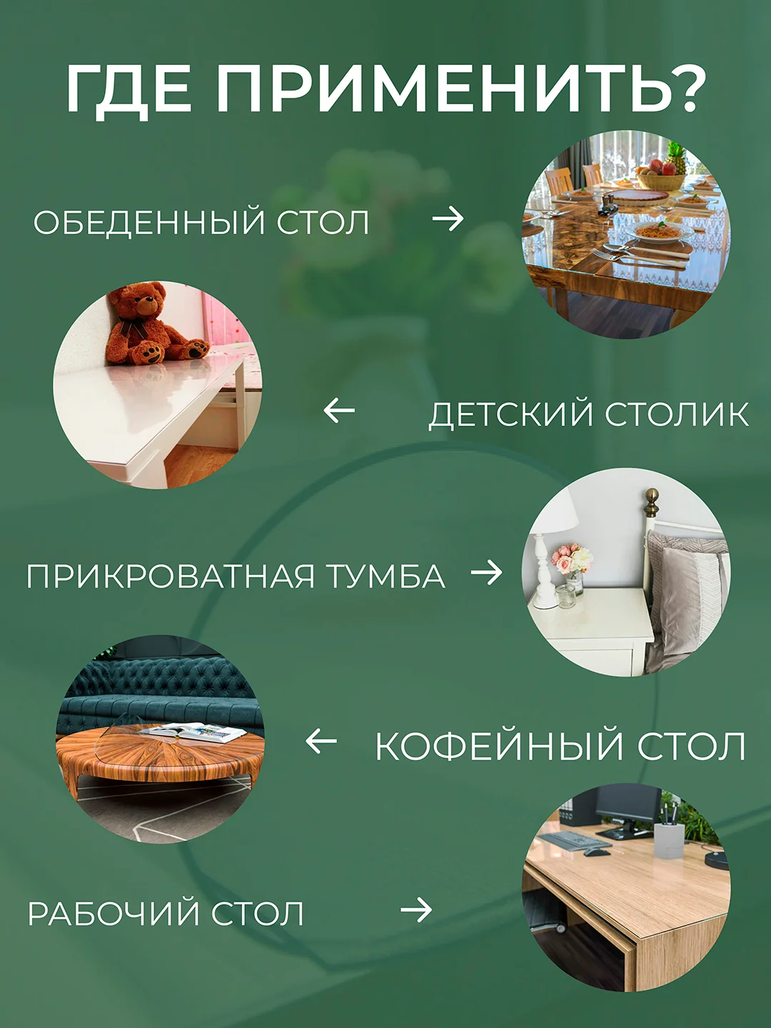 Силиконовая скатерть на стол круглая, защитная пленка/гибкое/мягкое стекло, толщина 1,8 мм