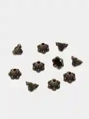 Бронзовый шапочки/чашечки для бусин 8-10 мм с узором, 10 штук