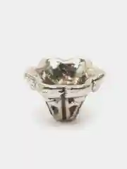 Серебряный шапочки/чашечки для бусин 8-10 мм с узором, 10 штук