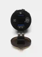 Синий usb вместо прикуривателя с вольтметром