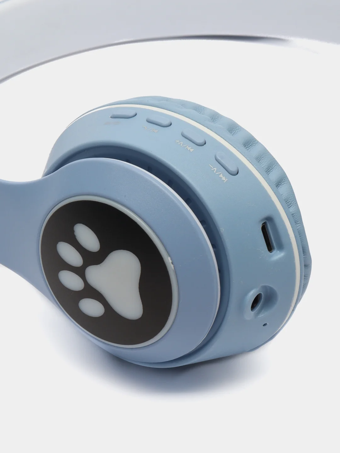 Голубой беспроводные наушники Bluetooth, со светящимися ушками, детские