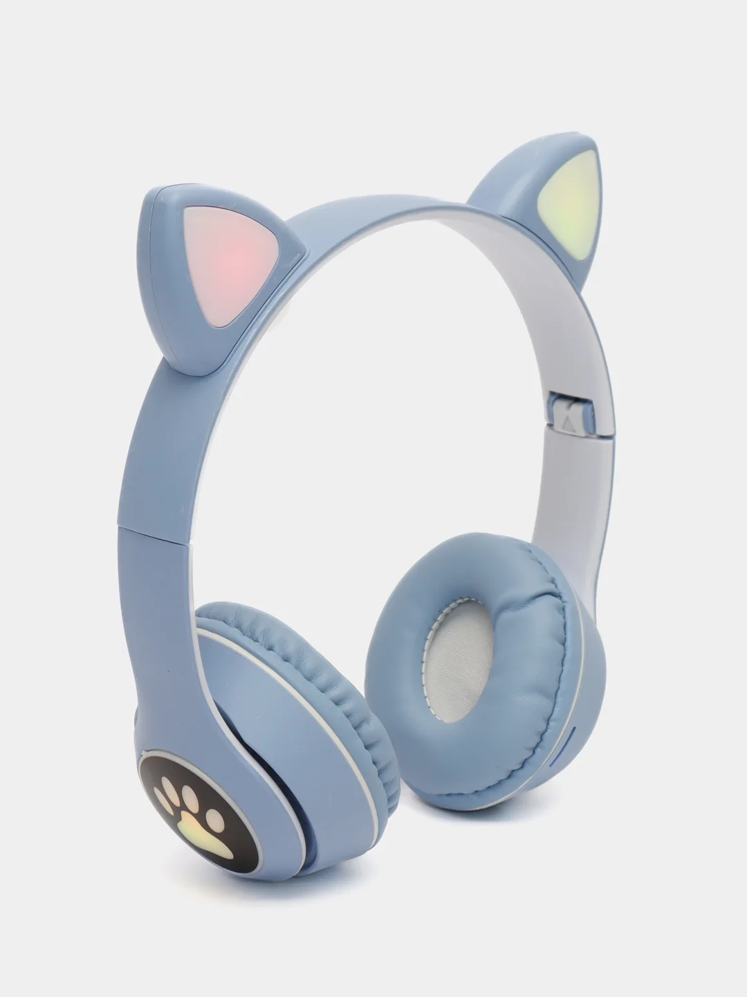 Голубой беспроводные наушники Bluetooth, со светящимися ушками, детские