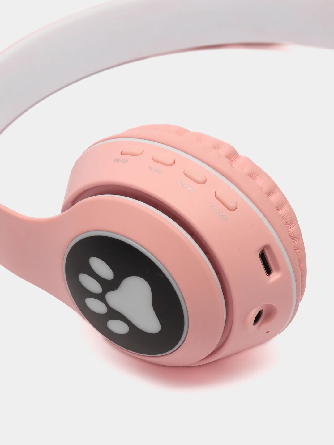 Розовый беспроводные наушники Bluetooth, со светящимися ушками, детские