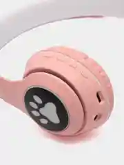 Розовый беспроводные наушники Bluetooth, со светящимися ушками, детские