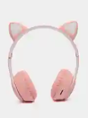 Розовый беспроводные наушники Bluetooth, со светящимися ушками, детские