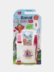 Розовый набор для ухода за полостью рта "Banat" Acrobat Kids для детей 5+