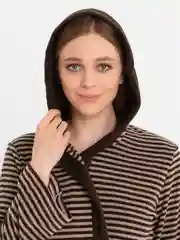 Коричневый халат на запах с капюшоном арт. 222