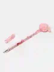 Розовый гелевая ручка с пайетками "Котик"