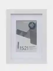 Рамка для фотографий на стену А5 15х21, с паспарту 10х15, пластик, белая, Brauberg, 391274