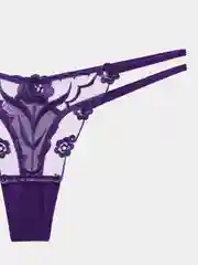 Фиолетовый трусы женские стринги, кружевные