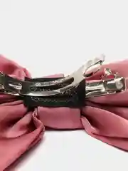 Розовый заколка для волос бант, атласная