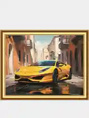 Алмазная мозаика "Lamborghini" на подрамнике, 40 х 50 см, полная выкладка