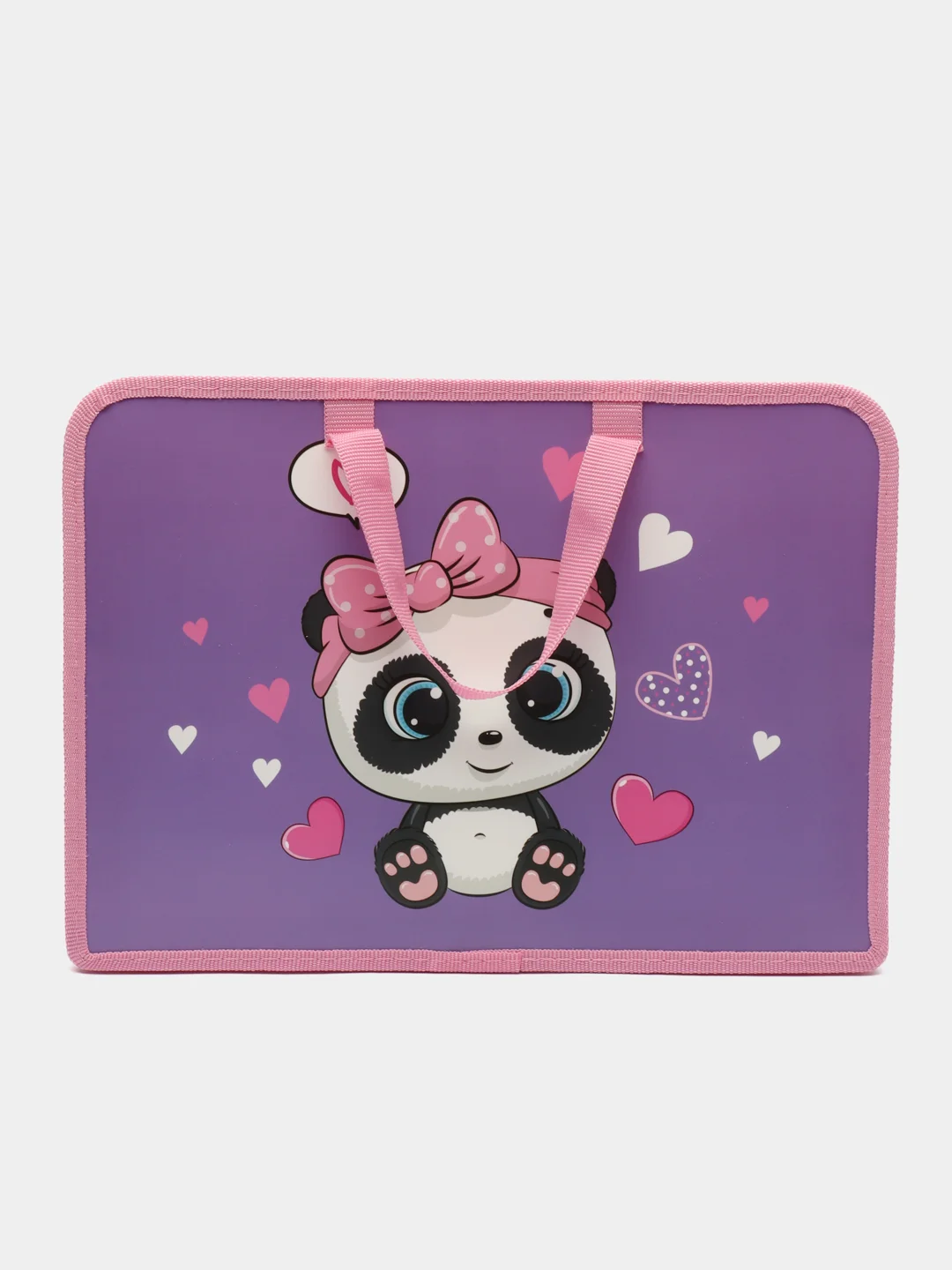 Папка сумка А4, портфель на молнии, 1 отделение, пластик, Sweet Panda, Юнландия, 271456