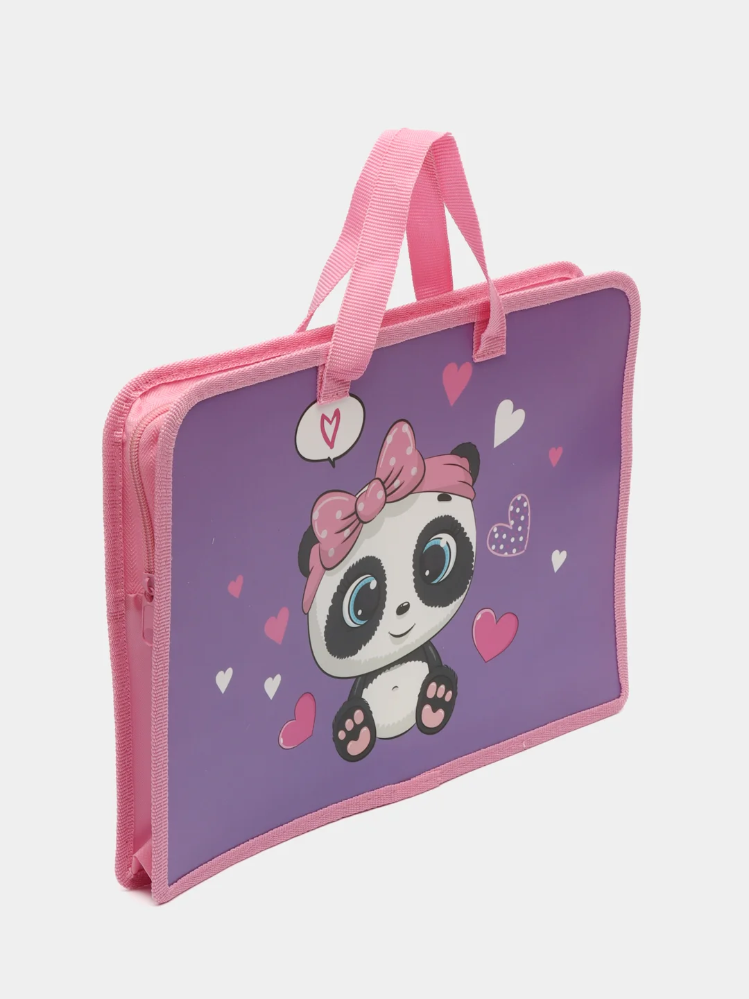Папка сумка А4, портфель на молнии, 1 отделение, пластик, Sweet Panda, Юнландия, 271456