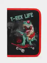Пенал школьный, 1 отделение 2 откидные планки, 20х14 см, T-Rex Life, Пифагор, 271513