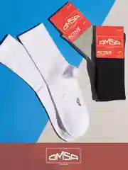 Черный носки мужские OMSA ACTIVE 116 высокие в рубчик набор 3 пары