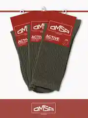Хаки носки мужские OMSA ACTIVE 116 высокие в рубчик набор 3 пары