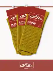 Оливковый носки мужские OMSA ACTIVE 116 высокие в рубчик набор 3 пары