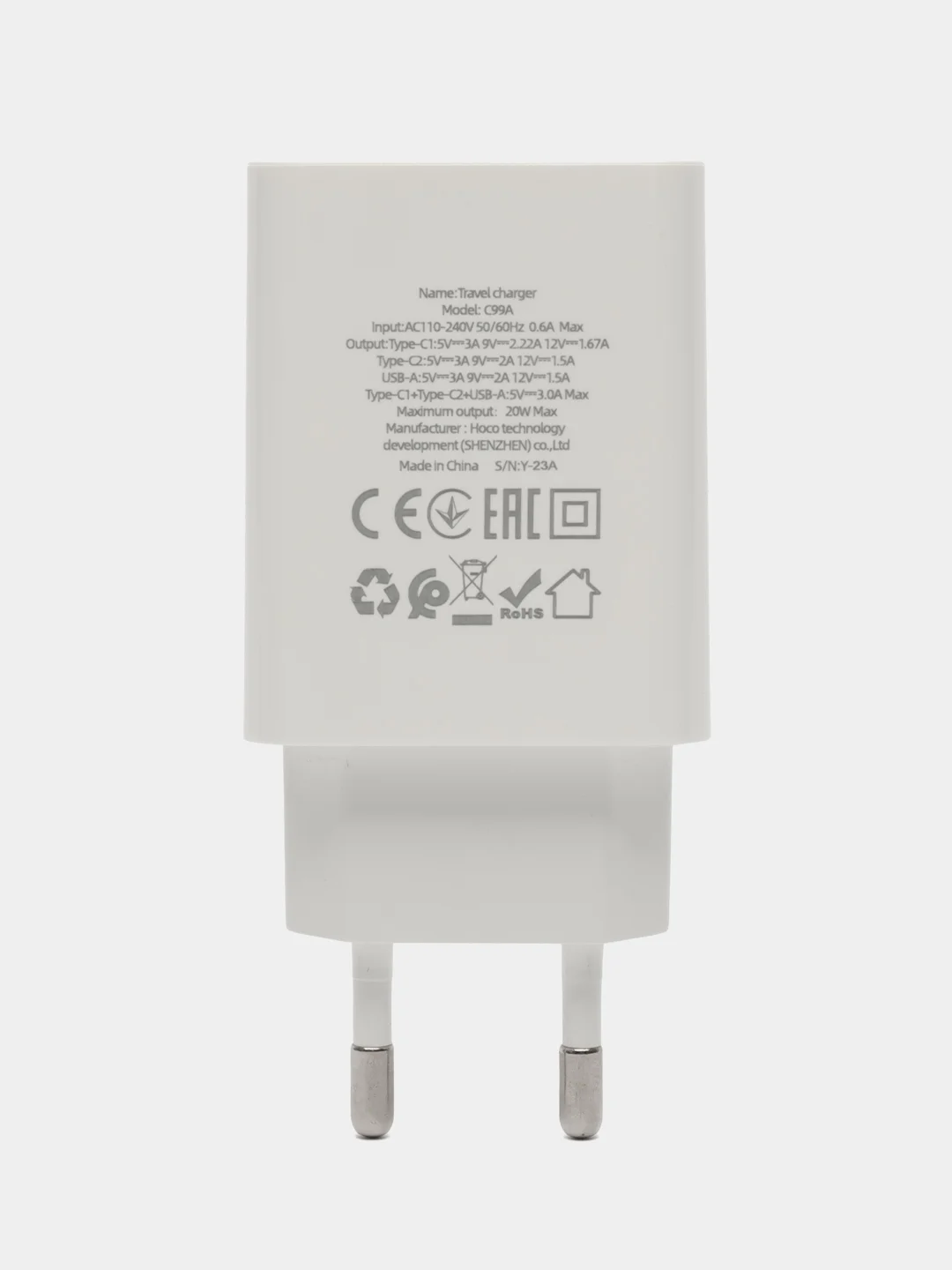 Быстрое зарядное устройство Hoco C99A PD20W + QC3.0