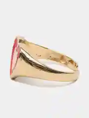 Розовый кольцо "Сердце", безразмерное
