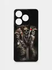 Оливковый силиконовый чехол на Tecno Spark 10/10C / Текно Спарк 10/10С прозрачный, с рисунком