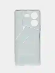 Хром силиконовый чехол на Tecno Pova 5 / Текно Пова 5 прозрачный, с рисунком, защита камеры