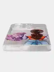 Сиреневый силиконовый чехол на Infinix Note 30 Pro / Инфиникс Нот 30 Про прозрачный, с рисунком