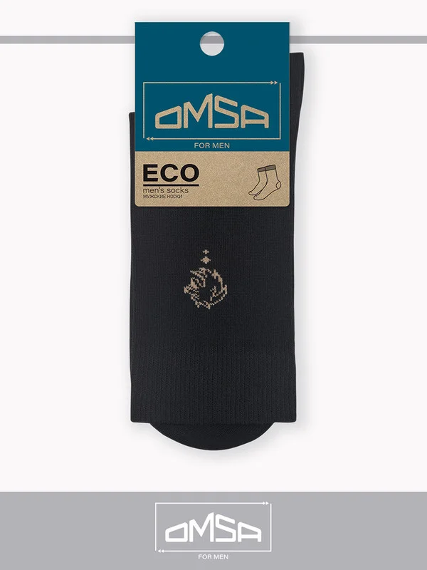 Черный носки мужские OMSA ECO 409 высокие классические носки c рисунком набор 10 пар