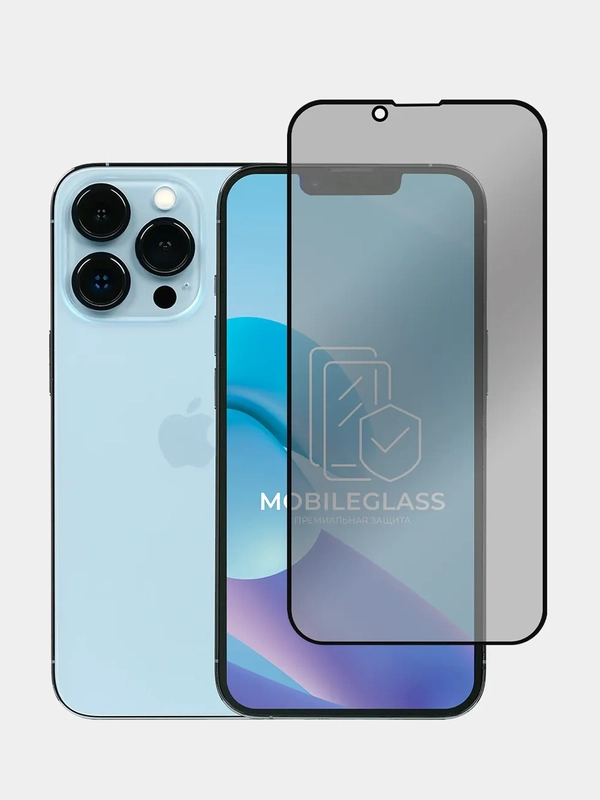 Защитное стекло антишпион для iPhone 13 / 13 Pro / 14 на айфон