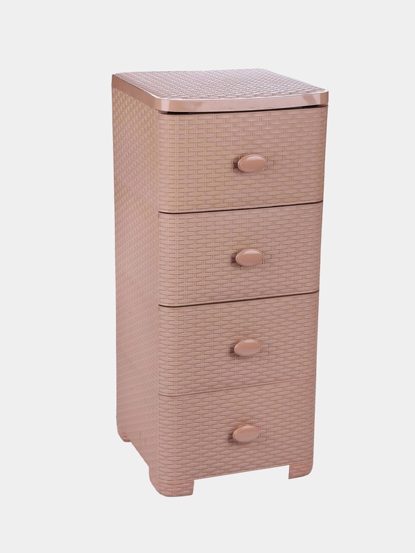 Комод "Плетенка", 4 ящика, пластик, 375х360х830 мм