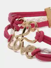 Багровый женский браслет Love